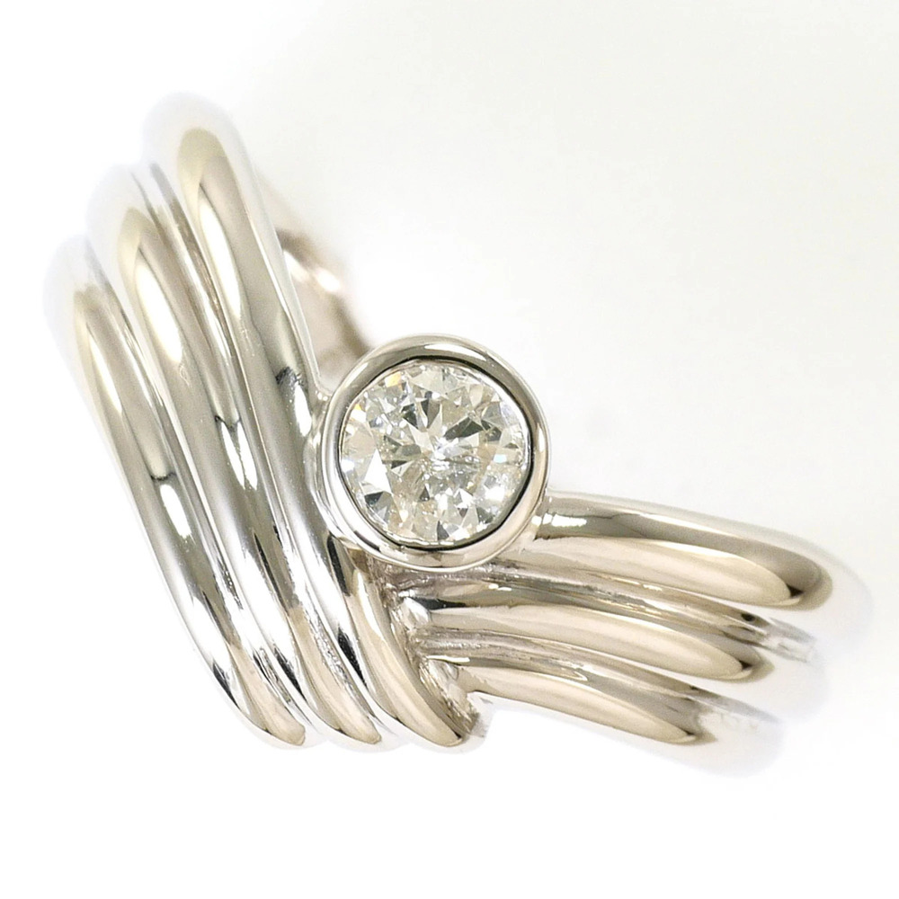 PT900 Platinum Ring with 0.19ct Diamond, Total Weight 5.5g, Jewelry